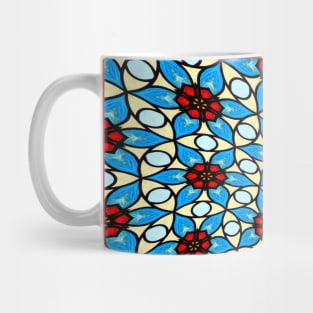 Sky Blue Flower Pattern Mug